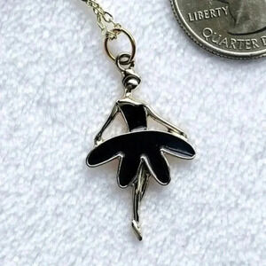 Ballerina in Black 10k Gold Plated Necklac…